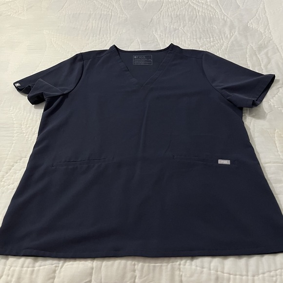 Figs Tops - FIGS Scrub Dark Blue Top Womens XXL Technical Collection Medical Nursing FW1000